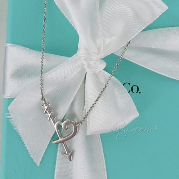 Tiffany & Co. Jewelry - Tiffany Co. Paloma Picasso Graffiti Heart & Arrow Necklace Pouch Box Bow incl
